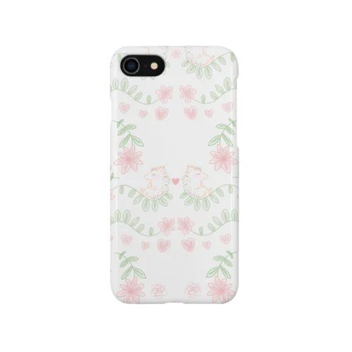 ハリネズミと花 iPhone Smartphone Case