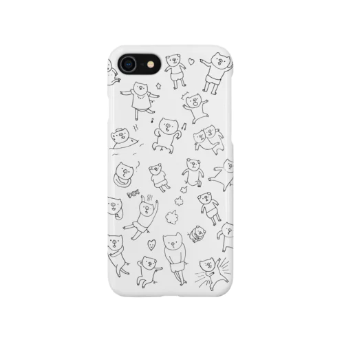 ブタがいっぱい（白黒） iPhone Smartphone Case