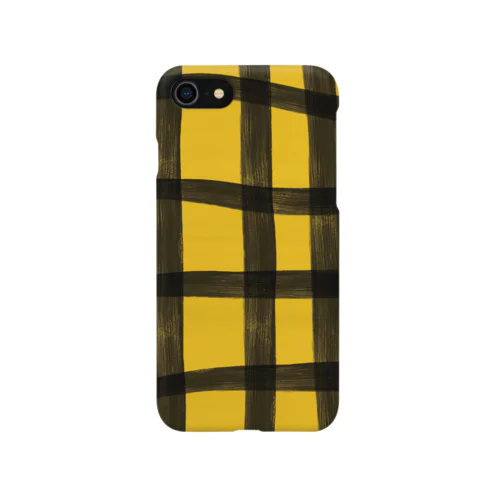 ナチュラルなチェック（イエロー） iPhone Smartphone Case