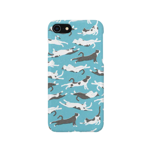 のびのび猫（青） iPhone Smartphone Case