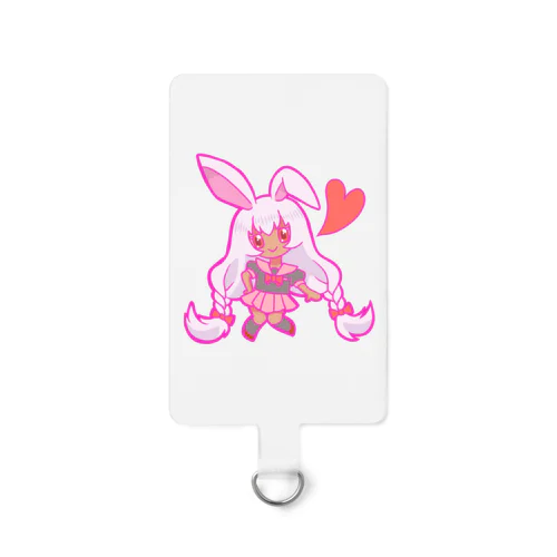 褐色白髪うさ耳少女 Smartphone Strap