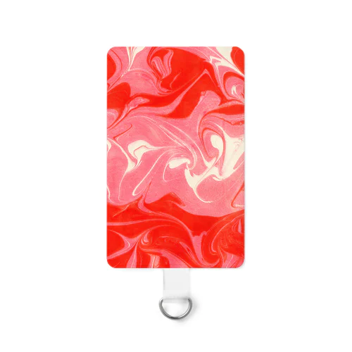 マーブリング模様　ピンク Smartphone Strap