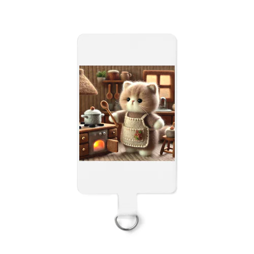 お料理をしているマンチカン Smartphone Strap