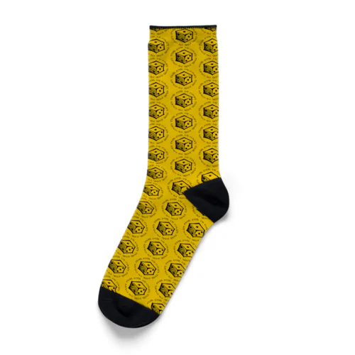 賽は投げられた（ソックス：黄総柄） Socks