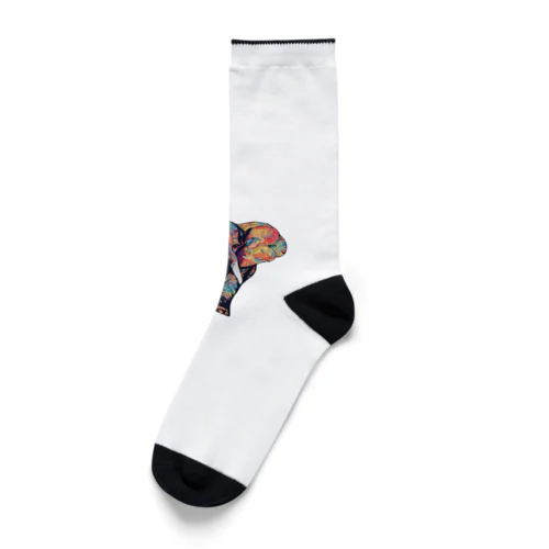 カラフルな象 Socks