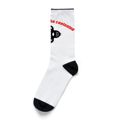 吾唯足知h.t.ショルダーアーチ黒・赤英語 Socks
