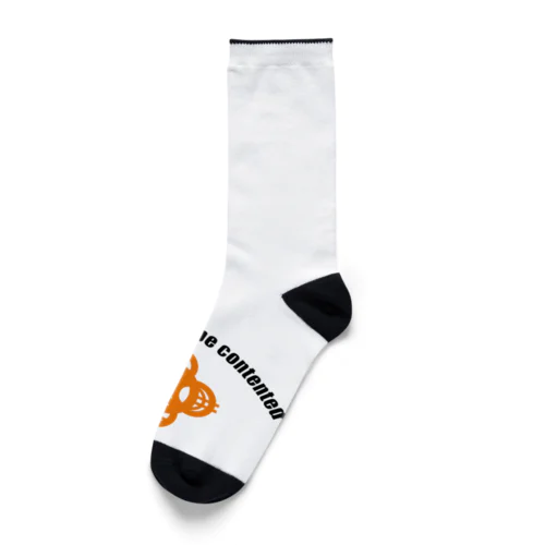 吾唯足知h.t.ショルダーアーチ橙・黒英語 Socks