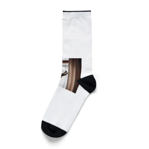 カーテンにつかまっているネコ Socks
