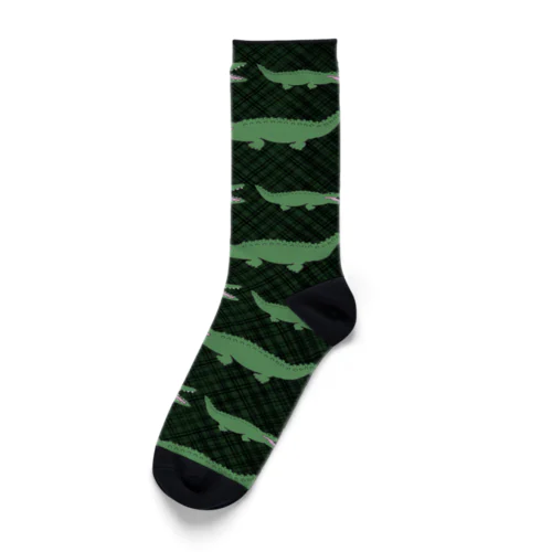 わにチェックくつ下 Socks