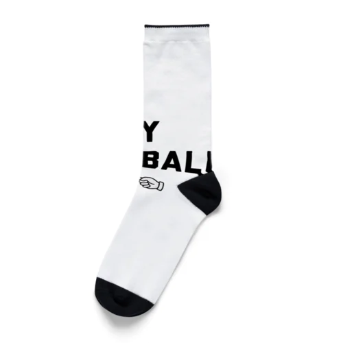 ENJOY BASEBALL monochro Socks