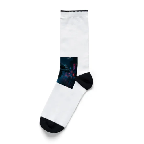ネオン街を疾走するニンジャ Socks