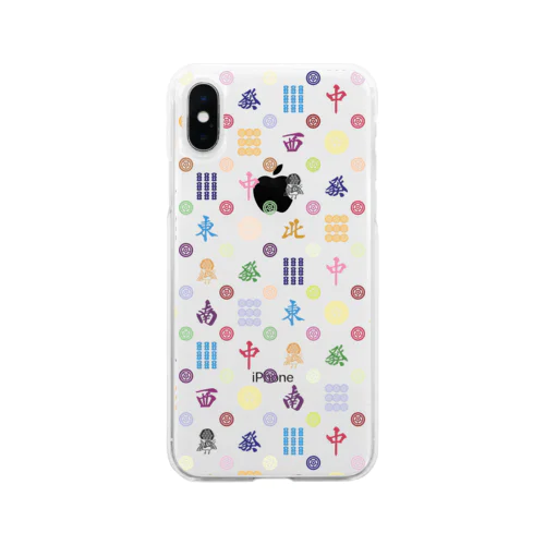 麻雀牌モノグラム Soft Clear Smartphone Case