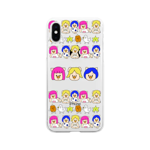 三匹の子むすめと愉快な仲間たち Soft Clear Smartphone Case