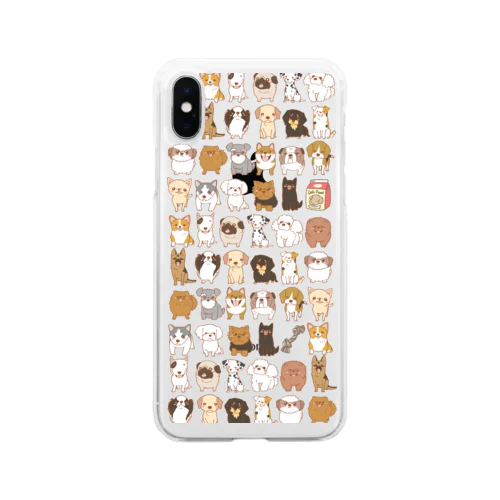 わんわん🐾たくさん🐾 Soft Clear Smartphone Case