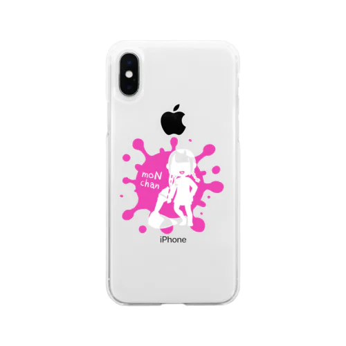 もンちゃんとイカしたフデ Soft Clear Smartphone Case
