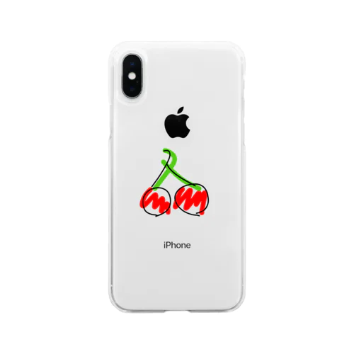ラクガキさくらぼーんケース Soft Clear Smartphone Case
