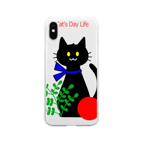 猫の日暮らしのラッキーくん Soft Clear Smartphone Case
