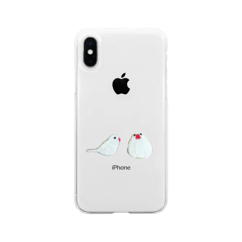 しろぶん(白文鳥) Soft Clear Smartphone Case