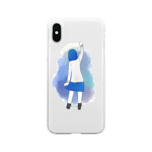 背中で語る系女子 Soft Clear Smartphone Case