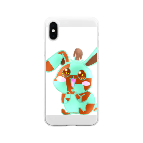 チョコミント兎 Soft Clear Smartphone Case