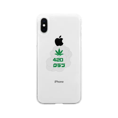 420 クラブ Soft Clear Smartphone Case