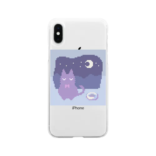 おやすみにゃんこ Soft Clear Smartphone Case
