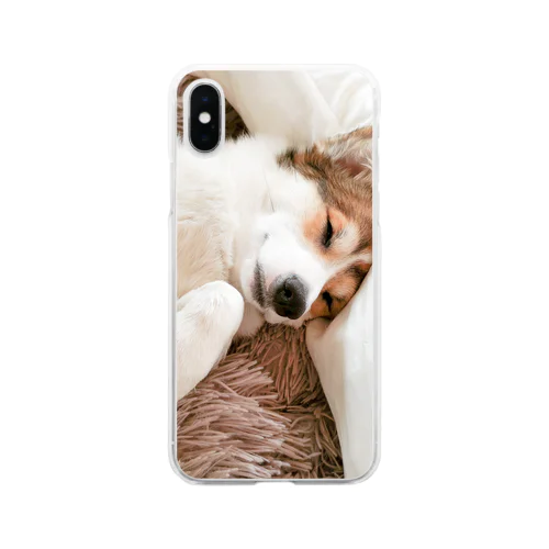 コーギー犬ロック爆睡 Soft Clear Smartphone Case