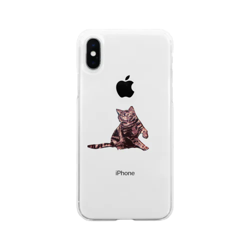 彫刻 猫 Soft Clear Smartphone Case