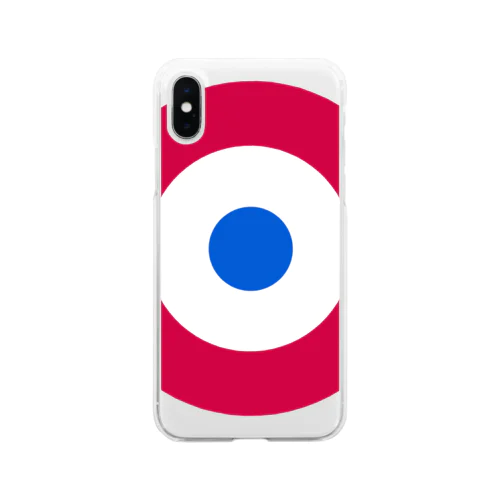 サークルa・あずき・白・青 Soft Clear Smartphone Case