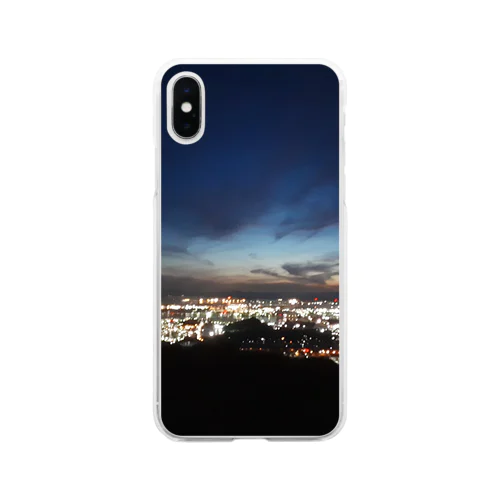 水島コンビナートの夜景 Soft Clear Smartphone Case