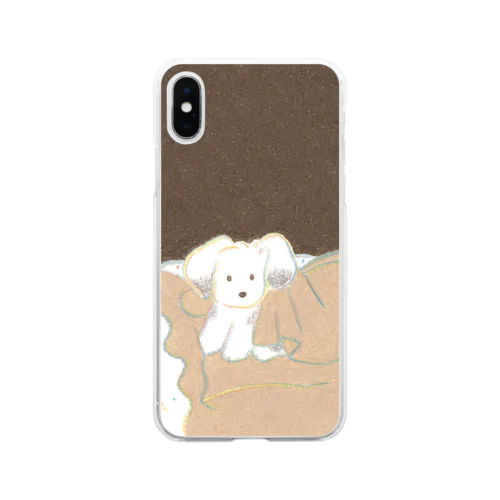 犬の絵 Soft Clear Smartphone Case