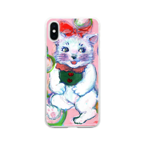 昭和レトロな猫ちゃん Soft Clear Smartphone Case