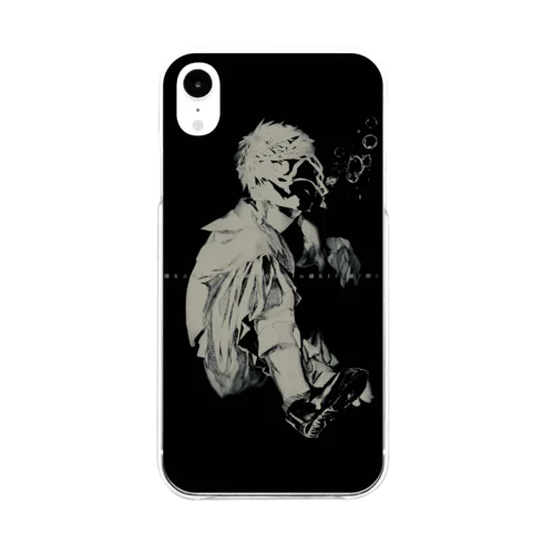 しゃぼん玉ふくセーラー服(シルバートーン調) Soft Clear Smartphone Case