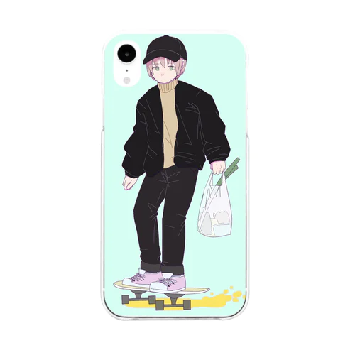 頼まれたネギ買ってきた🛹 Soft Clear Smartphone Case