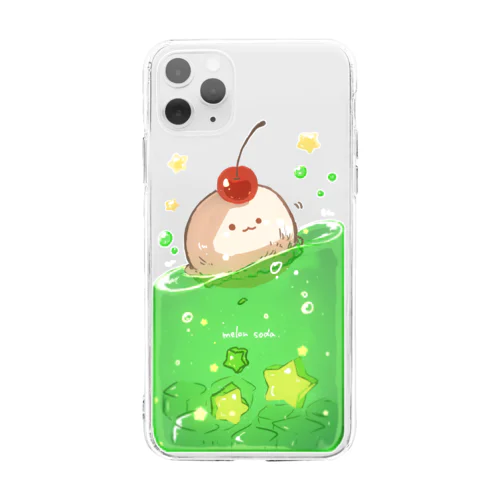 しゅわしゅわメロンソーダ Soft Clear Smartphone Case