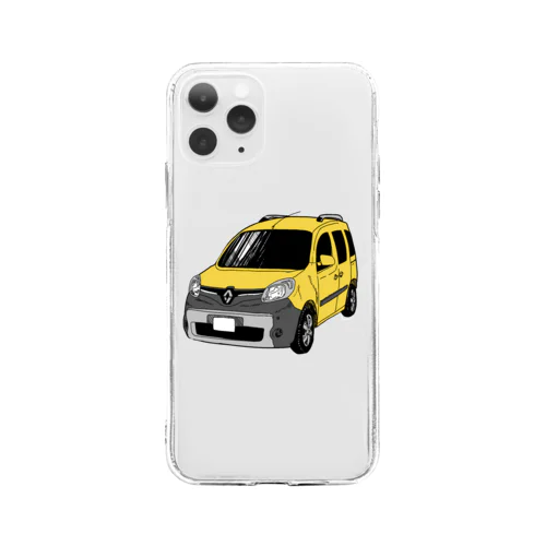 フレンチなクルマ（イエロー） Soft Clear Smartphone Case