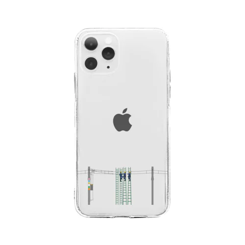 架線工事中 Soft Clear Smartphone Case