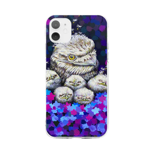 ふわり-frogmouth- Soft Clear Smartphone Case