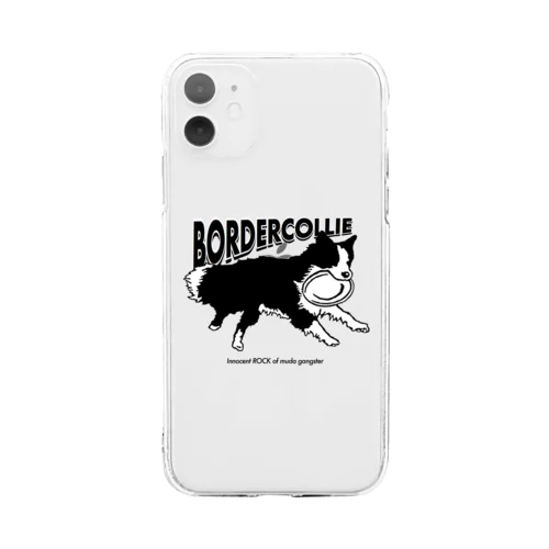 ボーダーコリー　フリスビー Soft Clear Smartphone Case