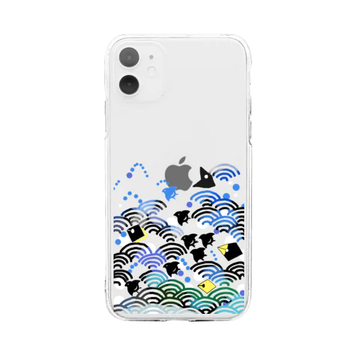 青海波ちどりちゃん Soft Clear Smartphone Case