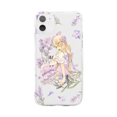 ラベンダー Soft Clear Smartphone Case