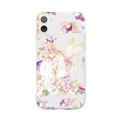 パンジー Soft Clear Smartphone Case