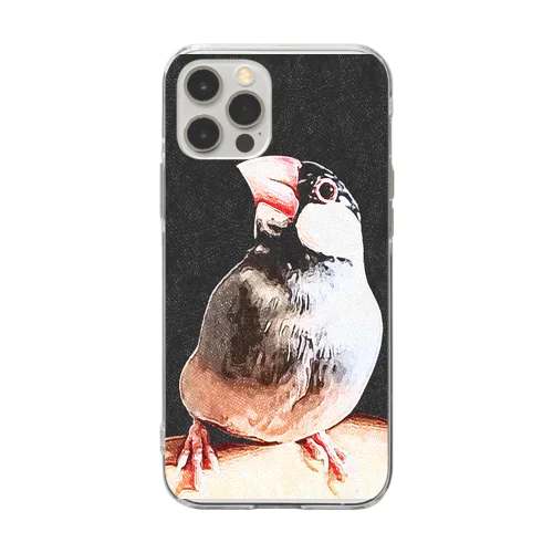 XL文鳥①　ボス　ふつくしいver Soft Clear Smartphone Case