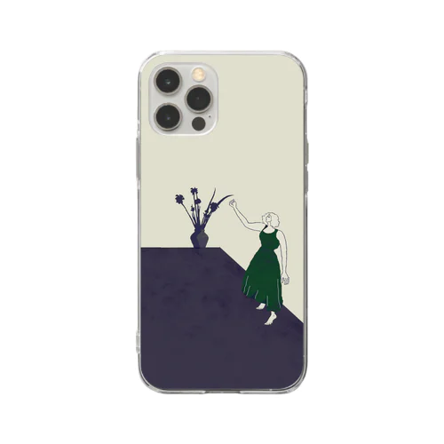 手放したくないもの（green） Soft Clear Smartphone Case