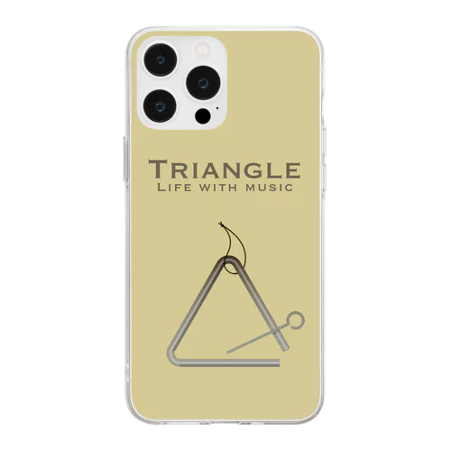 トライアングル（モノトーン）　楽器スマホケース Soft Clear Smartphone Case