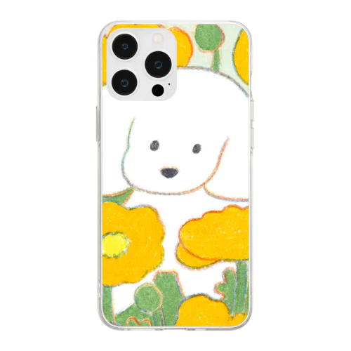 犬の絵 Soft Clear Smartphone Case