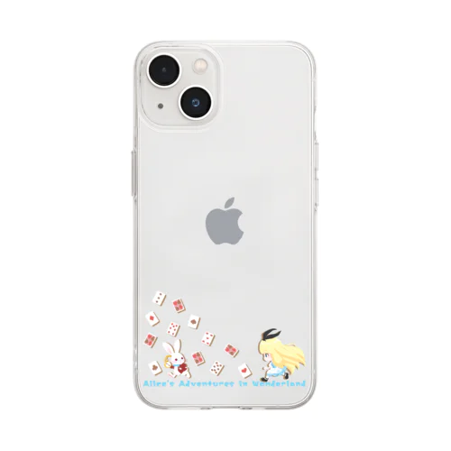 不思議の国のアリス【アリスと白ウサギ】 Soft Clear Smartphone Case