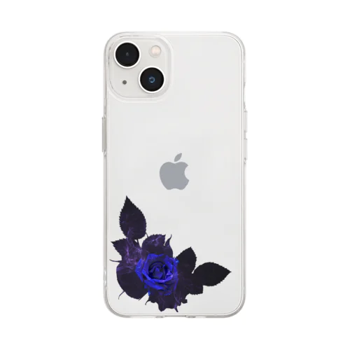 青バラ Soft Clear Smartphone Case