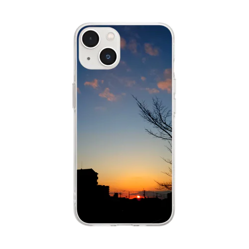 とじこめて空-逢魔が時の勿忘草- Soft Clear Smartphone Case