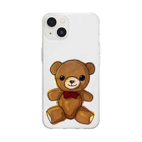 手描きくまちゃん🧸 Soft Clear Smartphone Case
